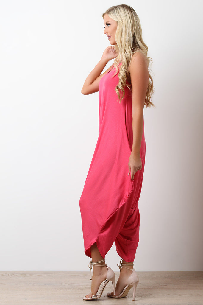 Solid Loose Baggy Jumpsuit