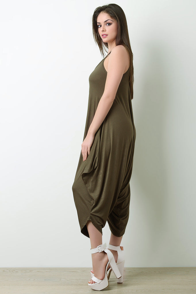 Solid Loose Baggy Jumpsuit