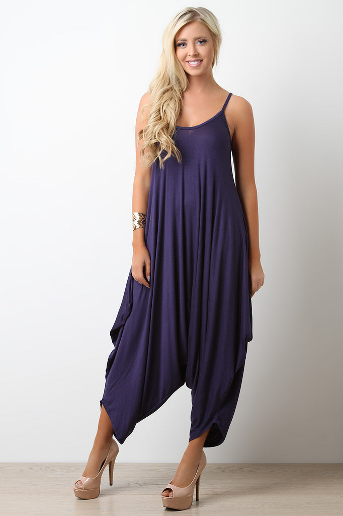 Solid Loose Baggy Jumpsuit