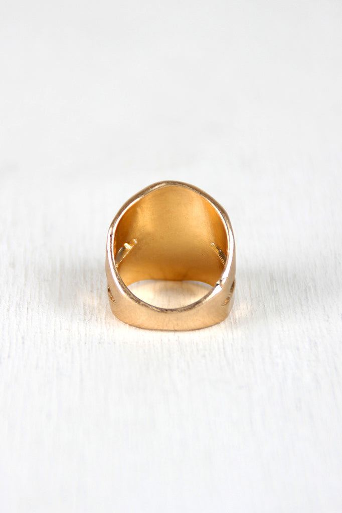 Prized Silver Stone Cutout Ring