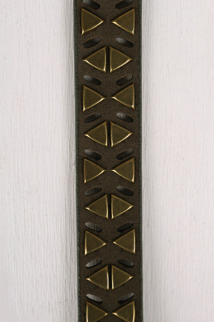 Triangles and Cut Outs Vegan Suede Belt