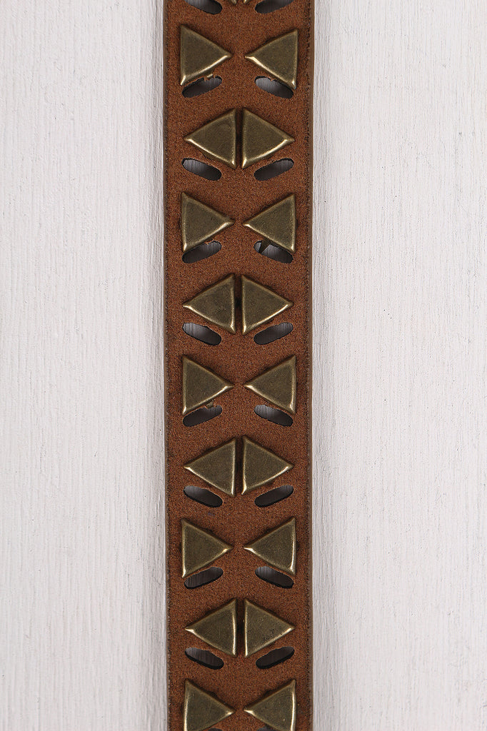 Triangles and Cut Outs Vegan Suede Belt
