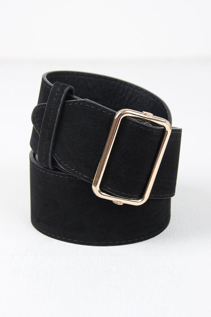 Simple Vegan Suede Wide Belt
