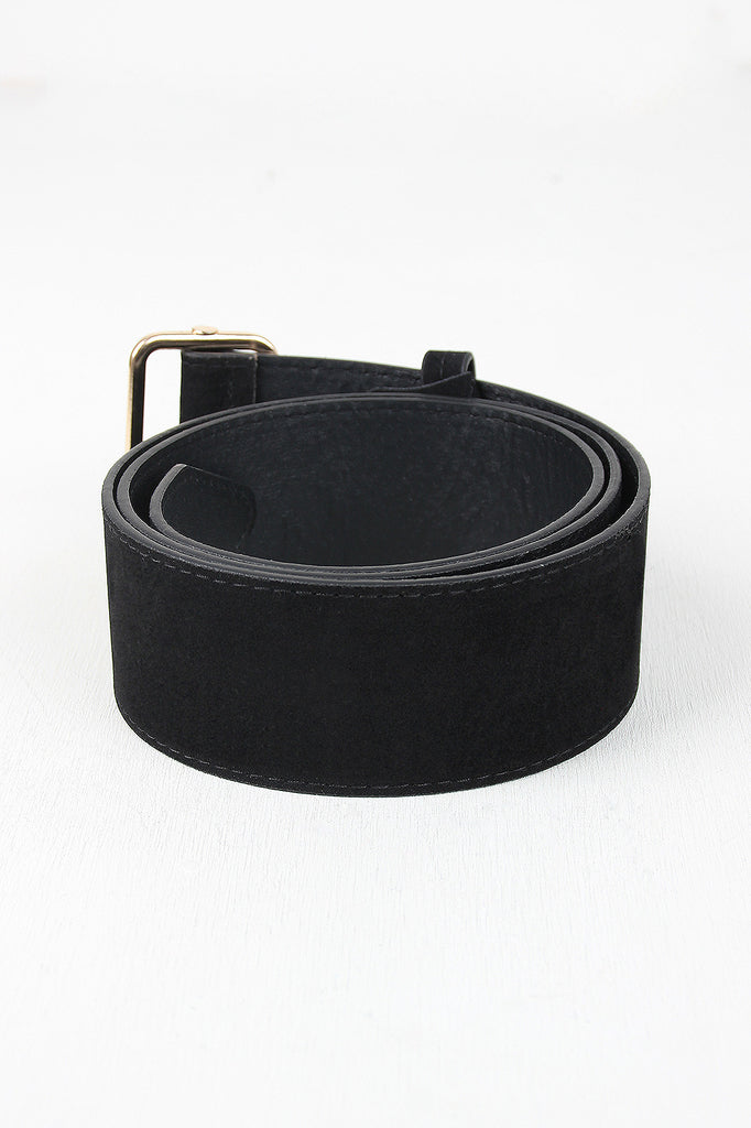 Simple Vegan Suede Wide Belt