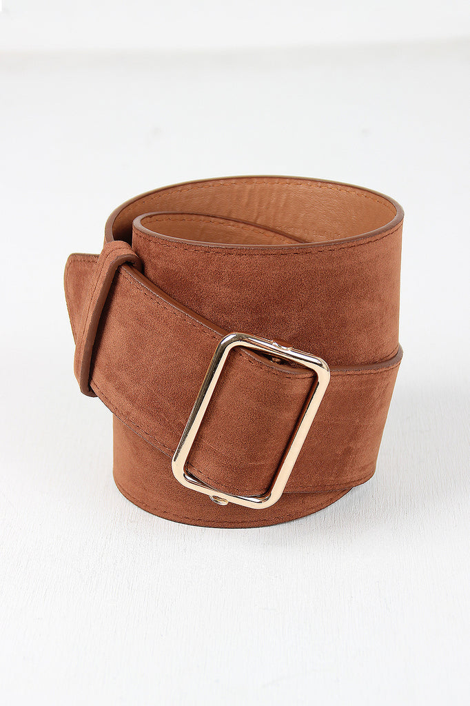 Simple Vegan Suede Wide Belt