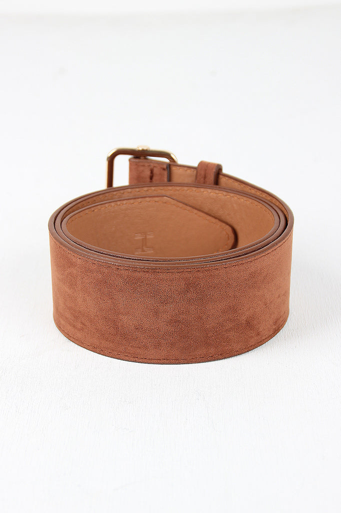 Simple Vegan Suede Wide Belt