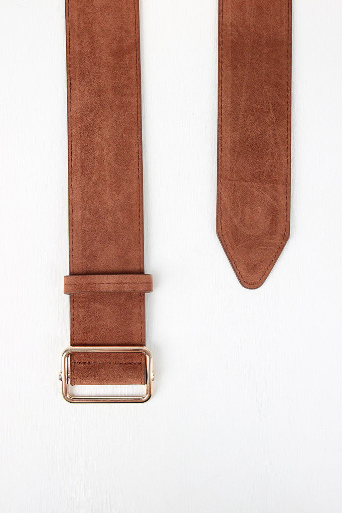 Simple Vegan Suede Wide Belt