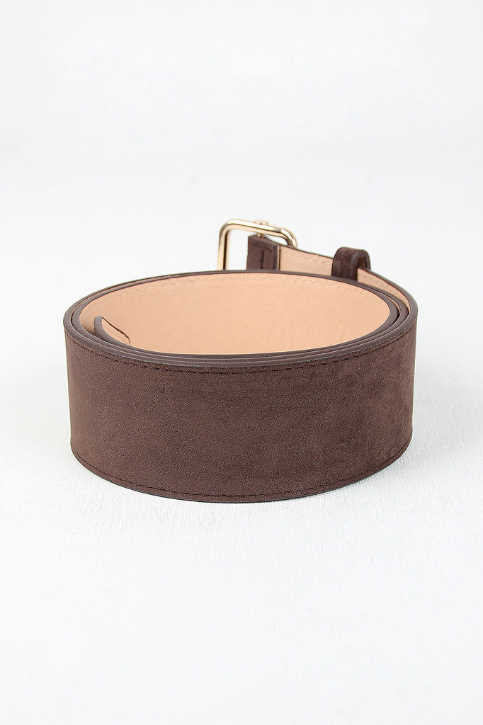 Simple Vegan Suede Wide Belt