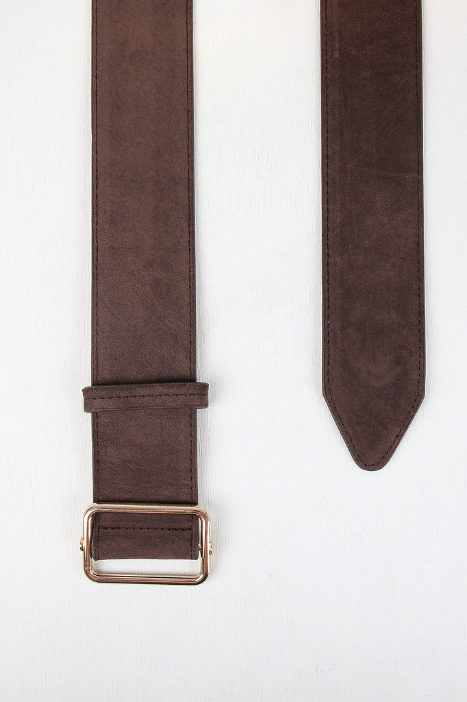 Simple Vegan Suede Wide Belt