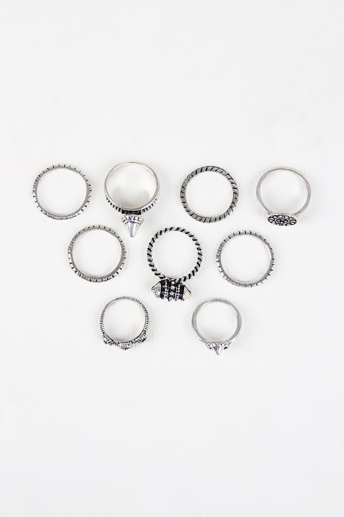 Rope Etched Multi Rings