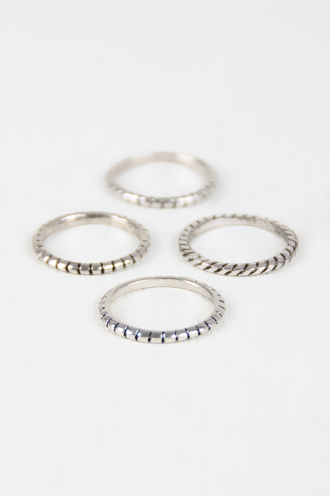 Rope Etched Multi Rings