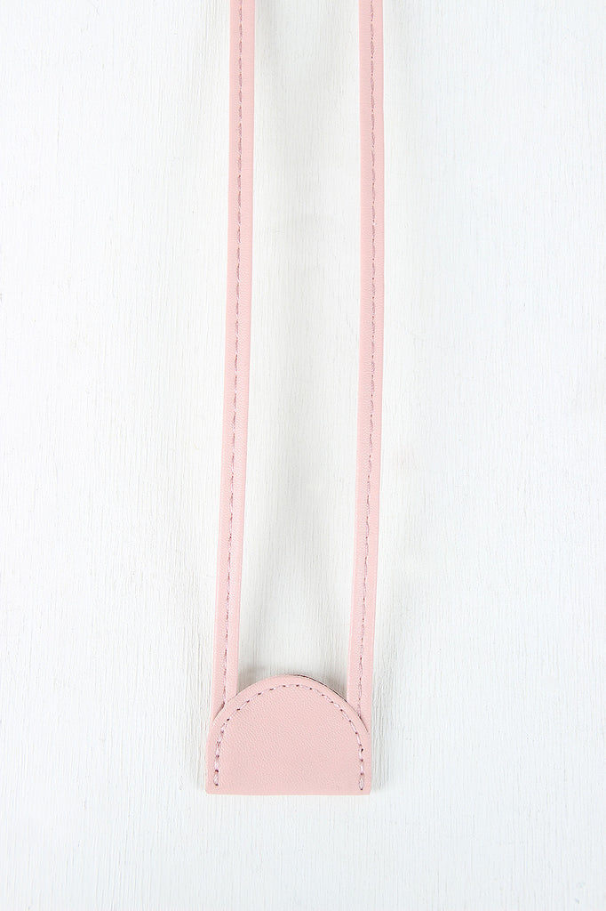 Round Buckle Color Trimmed Clear Belt