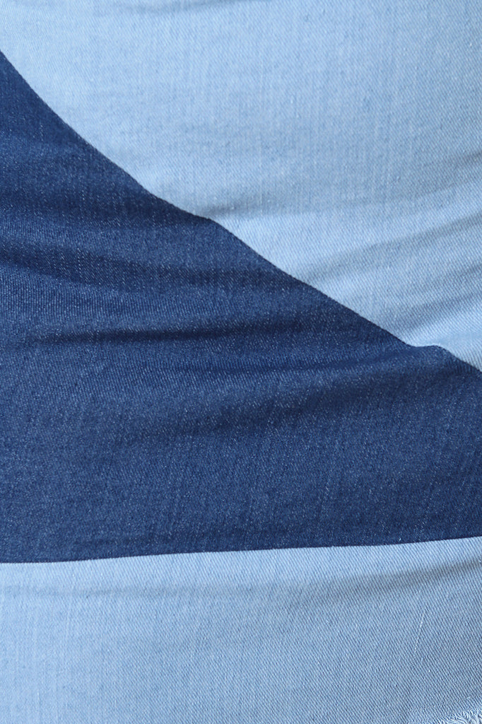 Geo Block Denim Mini Skirt