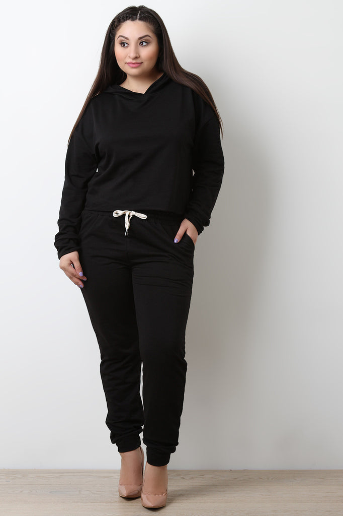 Casual Soft Knit Drawstring Jogger Pants