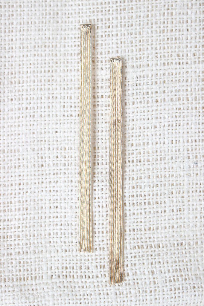 Textured Long Tassel Dangle Earrings