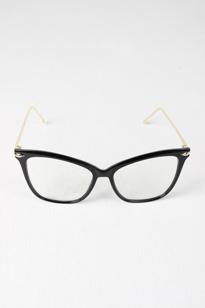 Clear Lense Slight Cat Eye Sunglasses