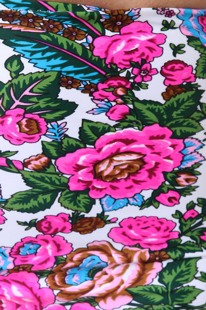 Tropical Floral High Waist Bikini Set