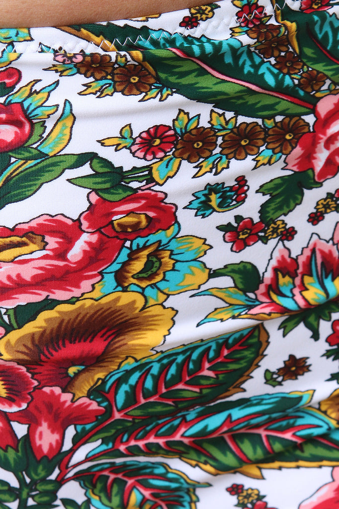 Tropical Floral High Waist Bikini Set