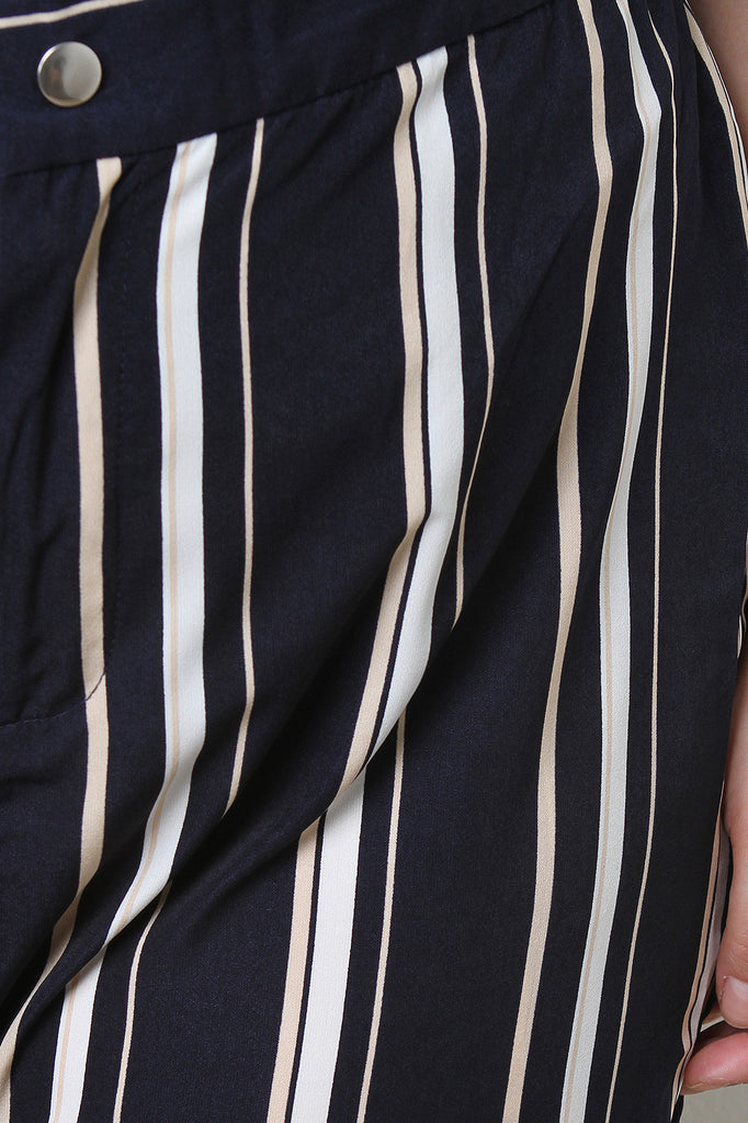 Striped High Waisted Wide Leg Pants