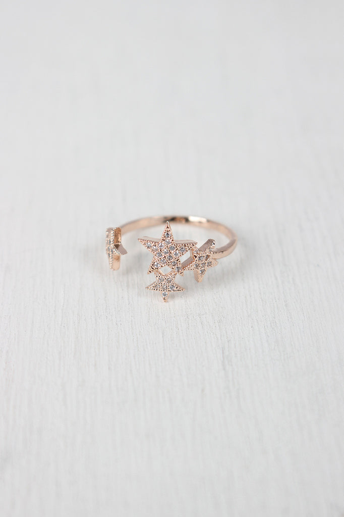 Shiny Rhinestone Star Ring