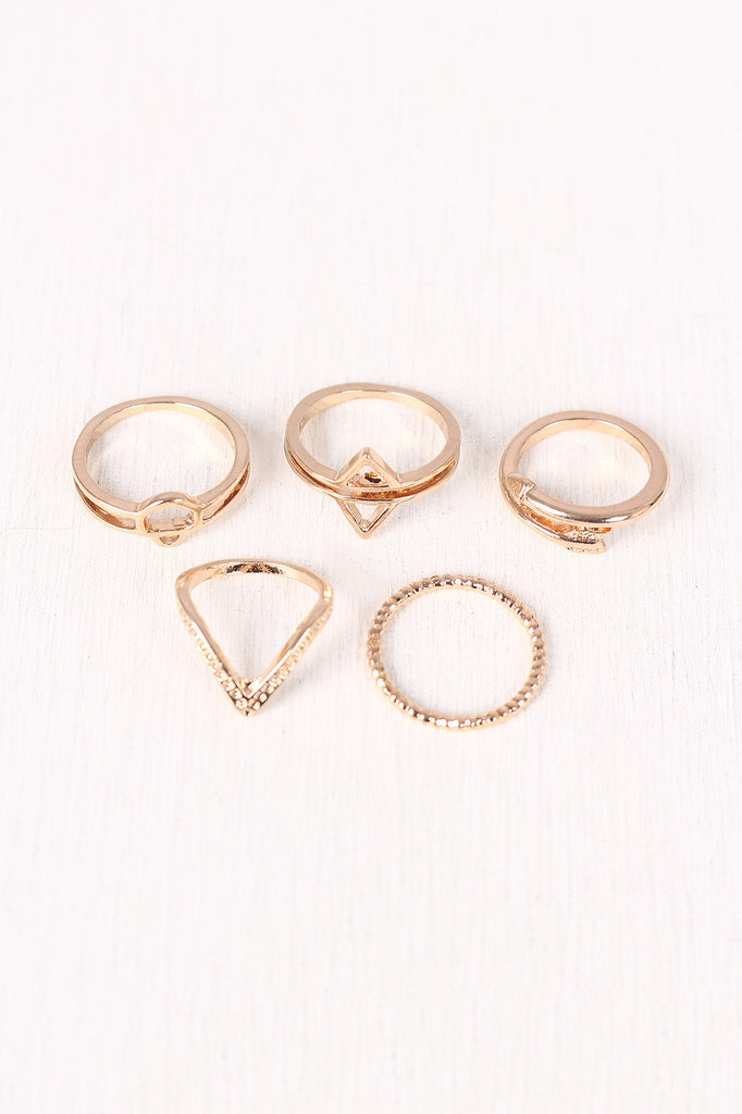 Crescent Arrow Multi Ring Set