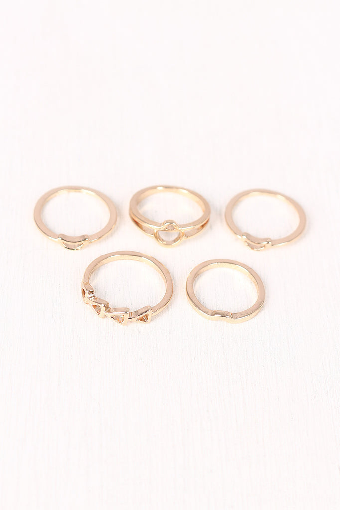 Crescent Arrow Multi Ring Set