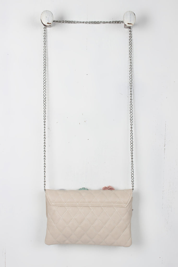 Girly Embellishments Quilted Crossbody Bag