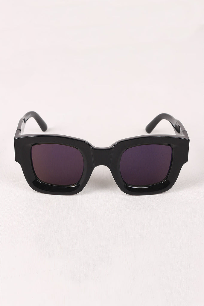 Mirrored Lens Wayfarer Sunglasses