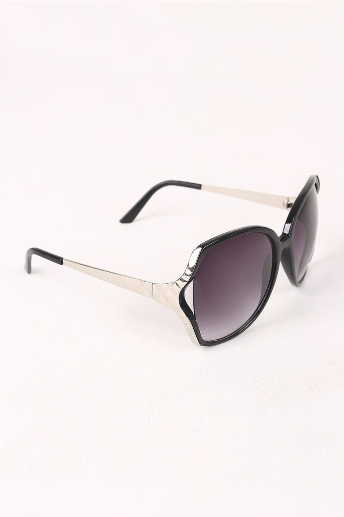 Plastic Frame Gradient Tint Oval Sunglasses