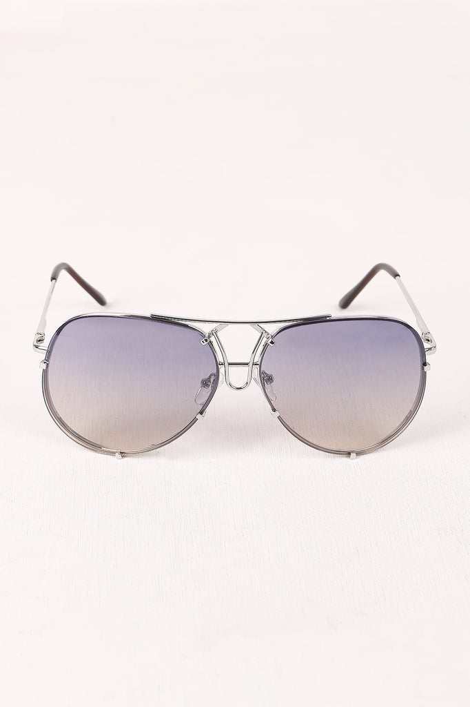 Wire Frame Gradient Aviator Sunglasses