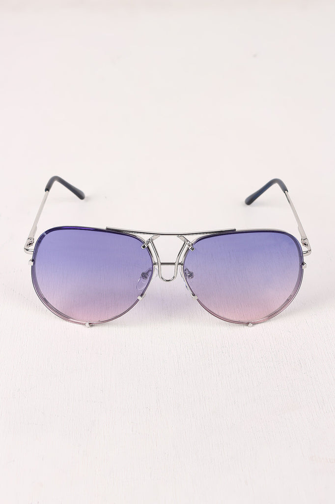 Wire Frame Gradient Aviator Sunglasses