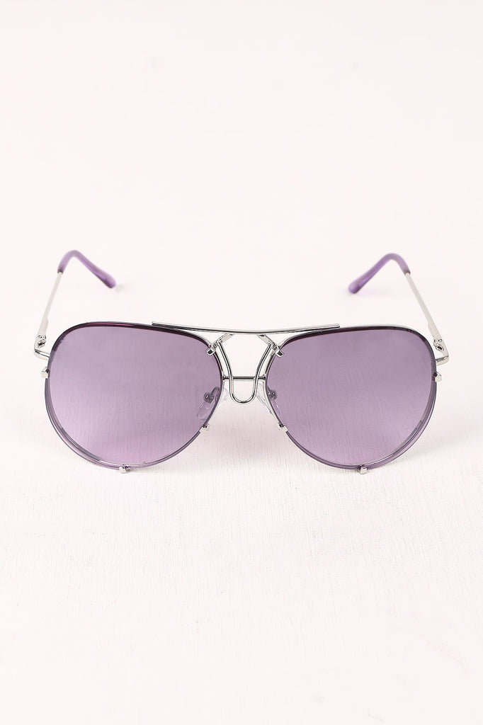 Wire Frame Gradient Aviator Sunglasses