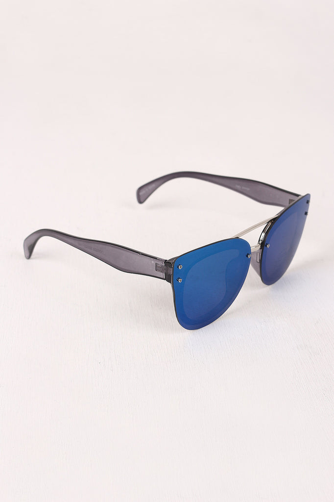 Rimless Mirrored Butterfly Sunglasses