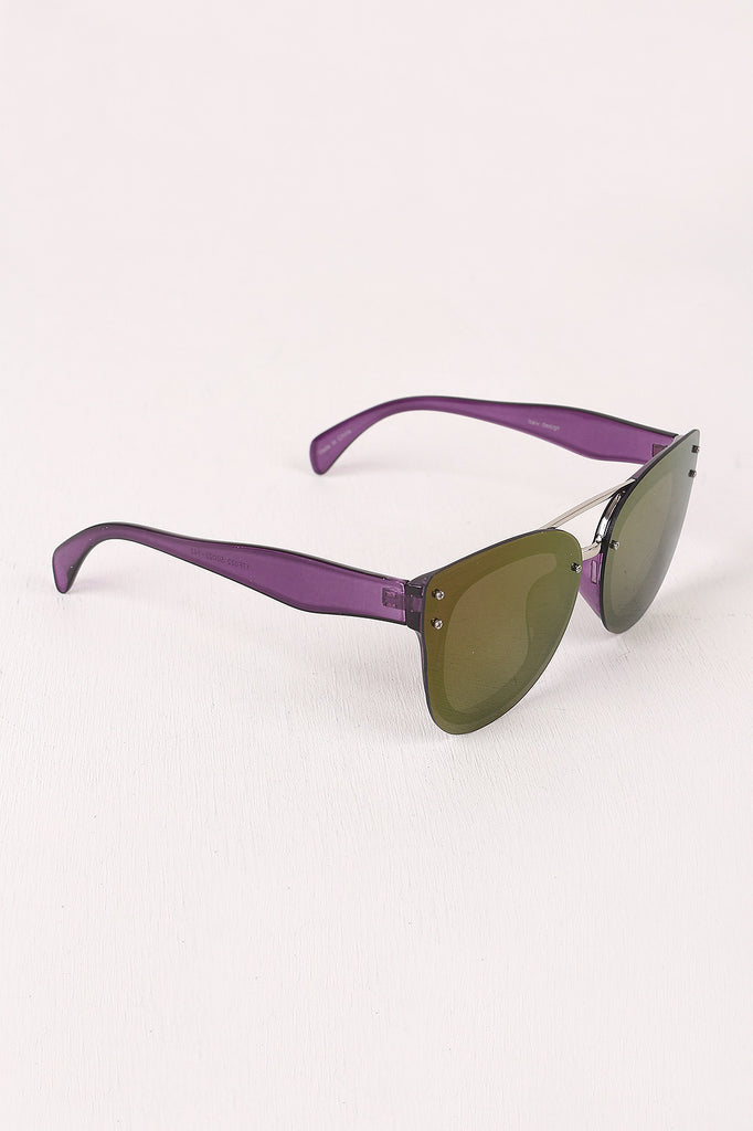 Rimless Mirrored Butterfly Sunglasses