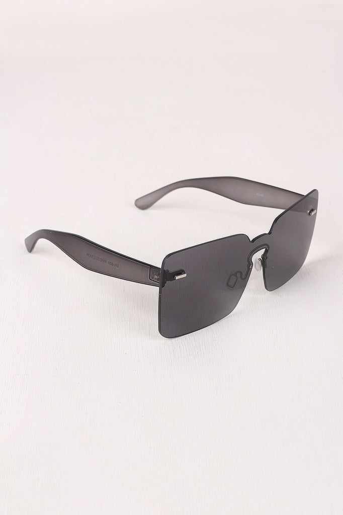 Rimless Rectangle Mask Sunglasses