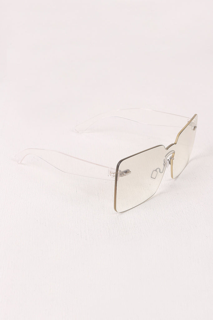 Rimless Rectangle Mask Sunglasses