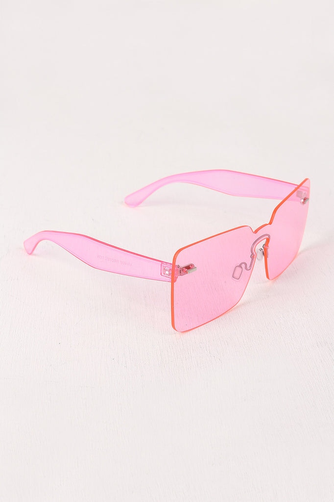 Rimless Rectangle Mask Sunglasses