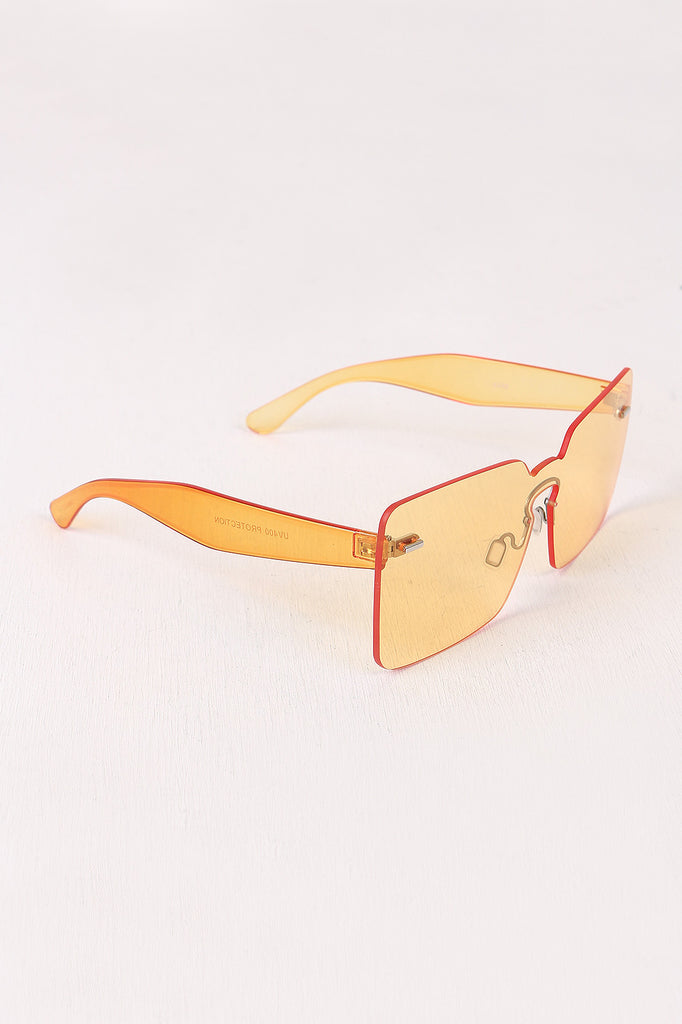 Rimless Rectangle Mask Sunglasses
