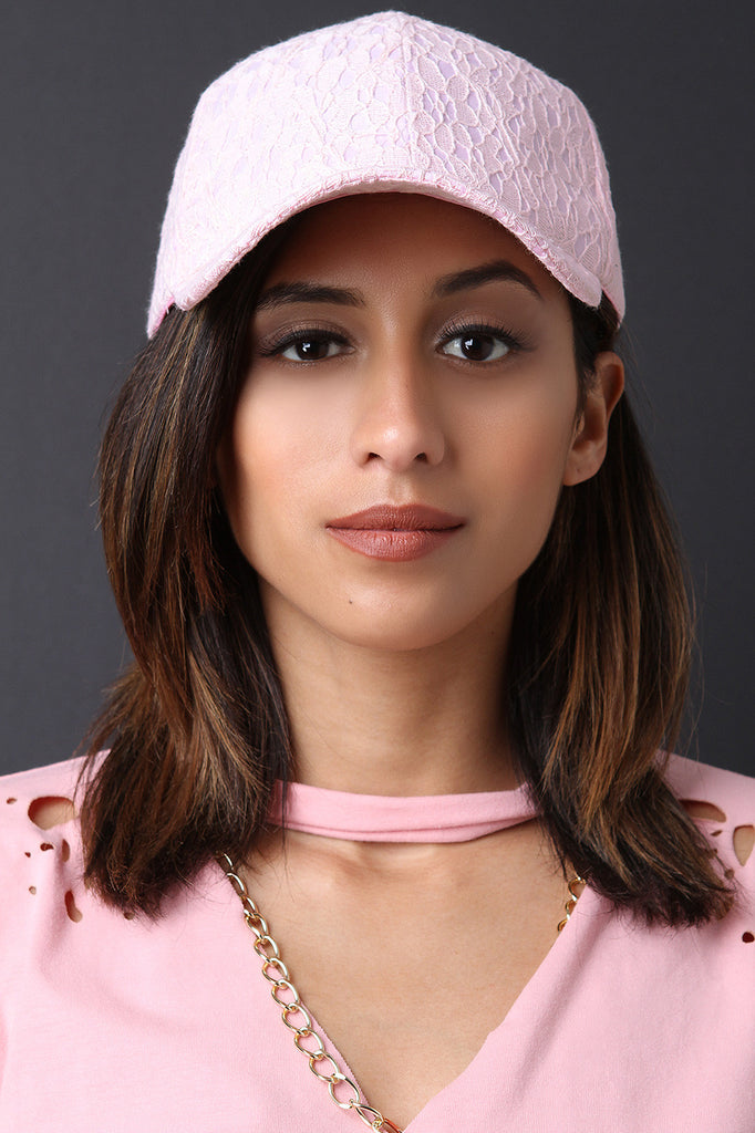 Floral Crochet Girly Baseball Cap