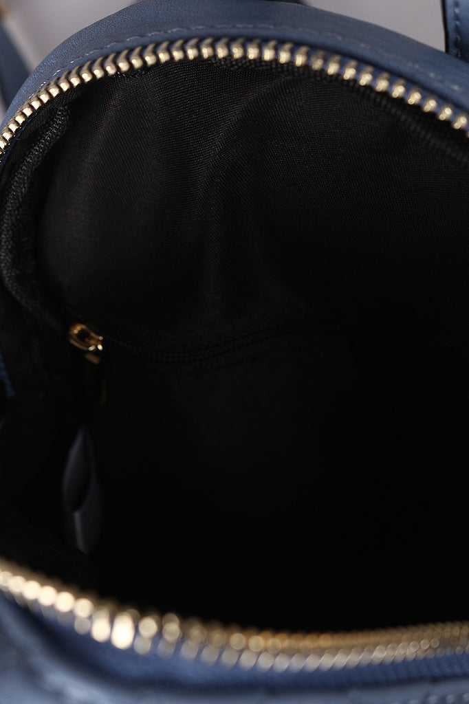 Vegan Leather Quilted Mini Backpack