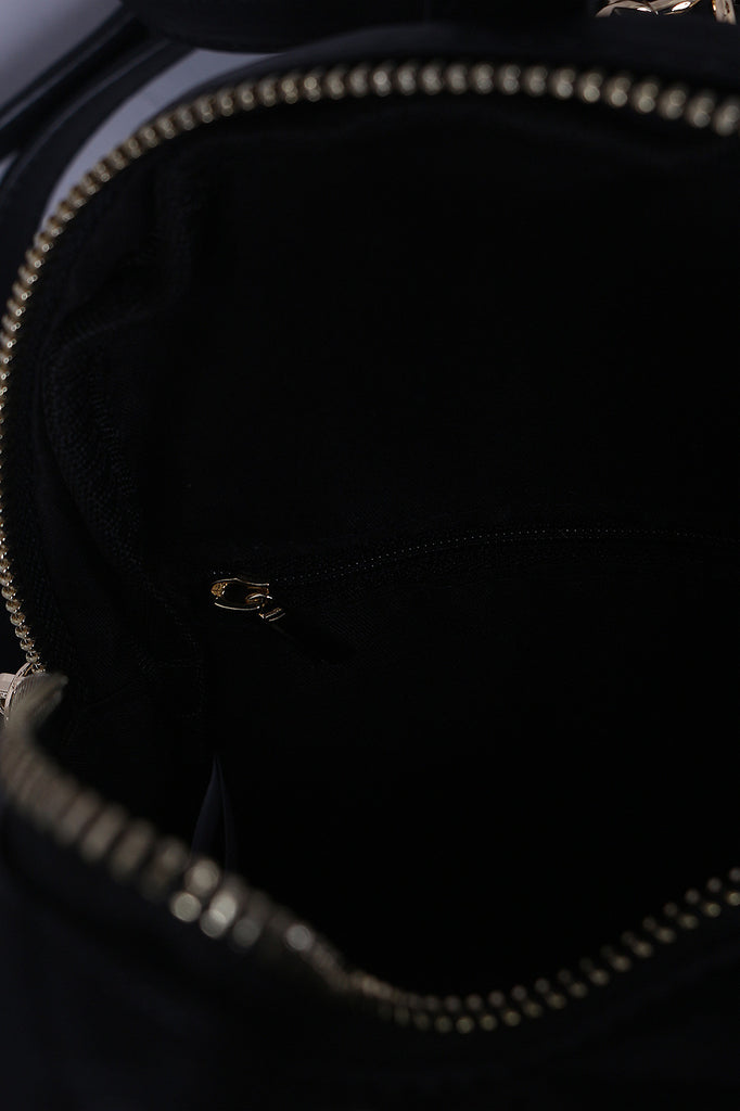 Vegan Leather Quilted Mini Backpack