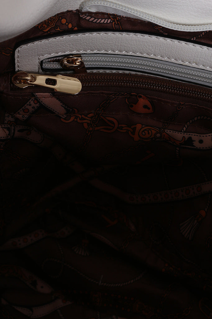 Vegan Leather Colorful Woven Handles Bag