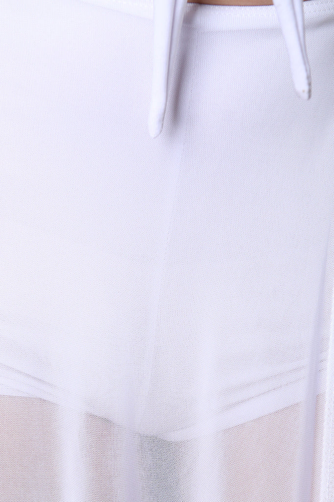 Kotted Front-Tie Semi-Sheer Maxi Dress