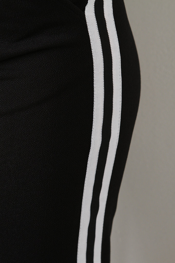 Side Slit Striped Fitness Pants