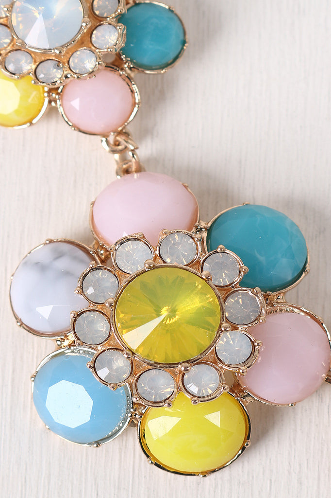 Five Jewel Floral Necklace