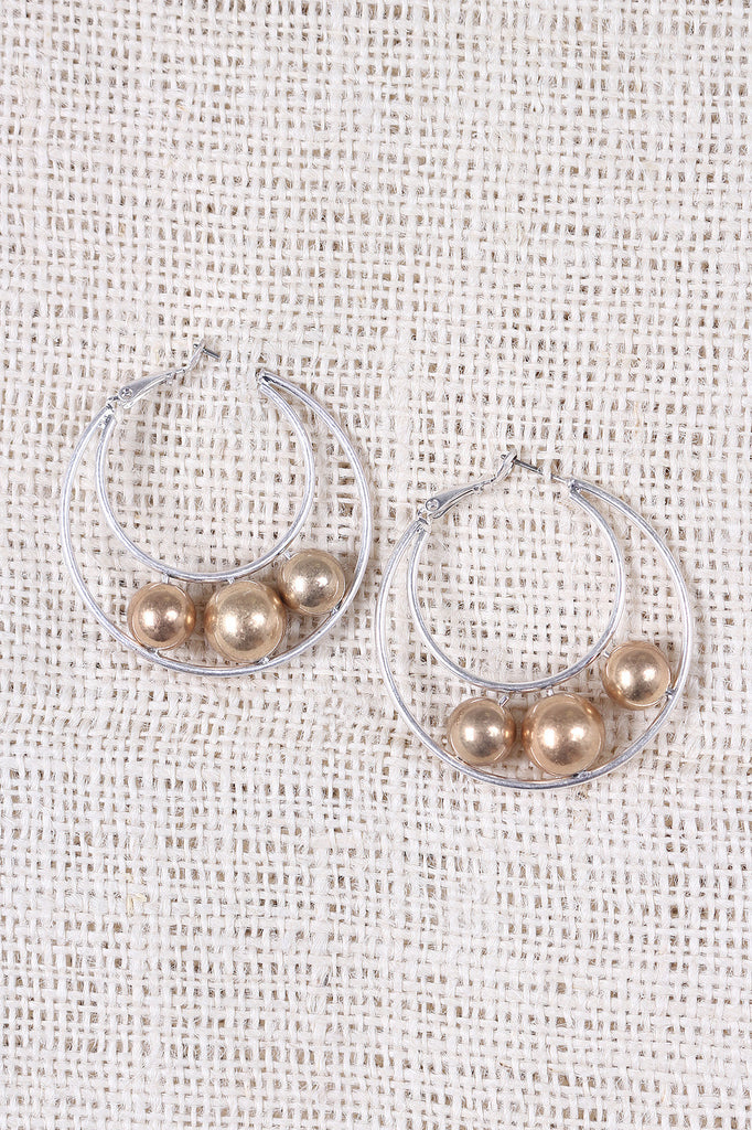 Double Hoop Pearl Earrings