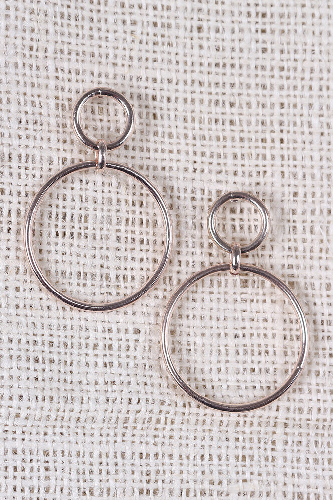 Two Dangle Linked Hoop Earrings