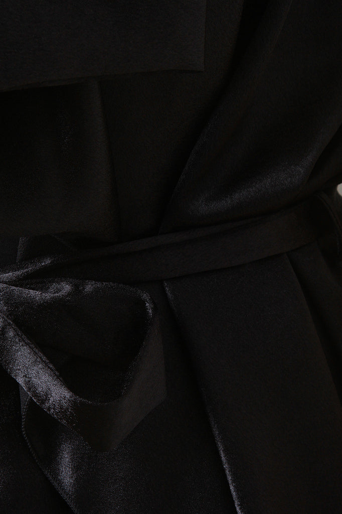 Satin Waterfall Waist Tie Vest