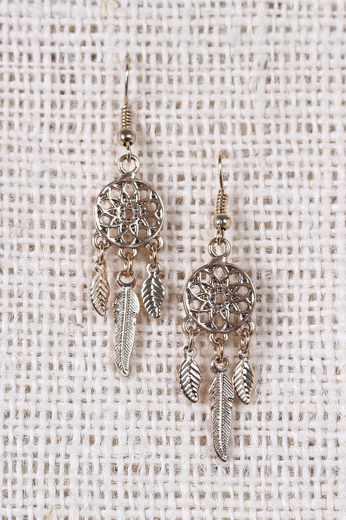 Dreamcatcher Feather Dangle Earrings