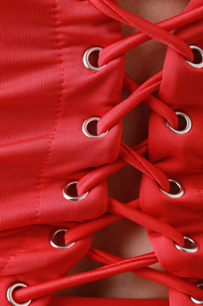 Stretchy Corset Back Tube Top